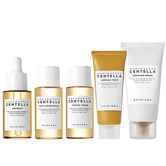 Kit de Viaje - Ampolla, Tónico, Crema, Aceite Limpiador Madagascar Centella Travel Kit - SKIN 1004
